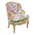 Vintage French Louis XV Country Provincial Floral Chintz Bergere Lounge Chair For Sale