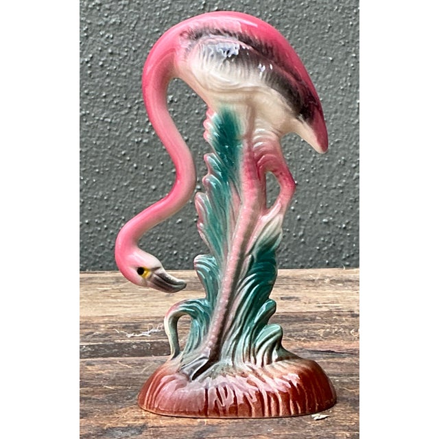 Vintage MCM Glazed Ceramic Flamingo For Sale - Image 10 of 12