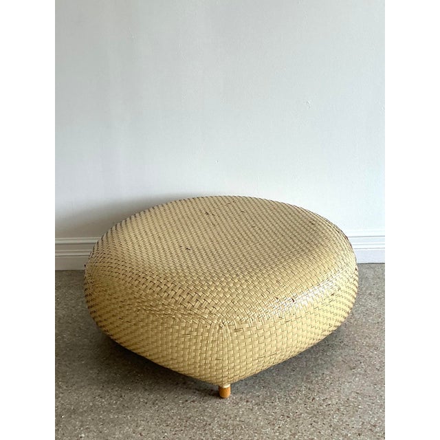 Late 20th Century Vintage Woven Rattan Coffee Table For Sale - Image 5 of 12
