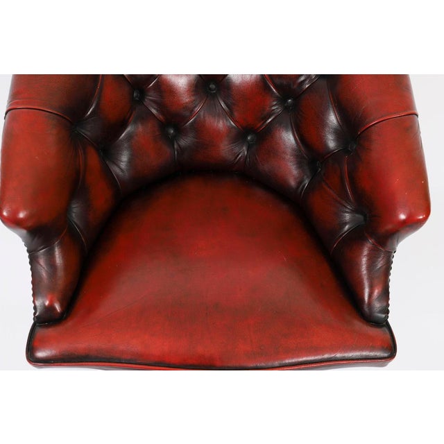 Vintage English Leather Desk Chair For Sale - Image 6 of 11