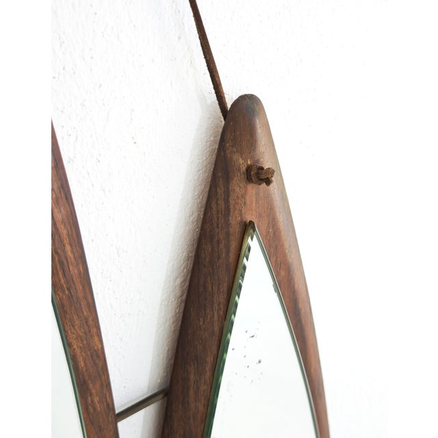 Mid-Century Modern Italian Oval Wooden Wall Mirror, 1970 For Sale - Image 10 of 12