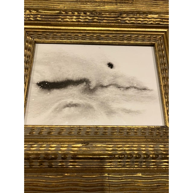 Original 5 x 7 ink paintingt on heavy paper unsigned Overall size with very heavy new old stock frame is 12.5 x 14.5