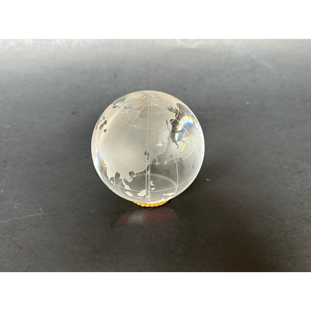Glass World Globe With Brass Base For Sale - Image 4 of 12