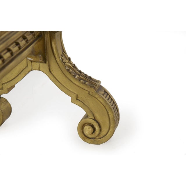 French Louis XVI Style Carved Giltwood Fire Screen C. 1900 For Sale - Image 9 of 17