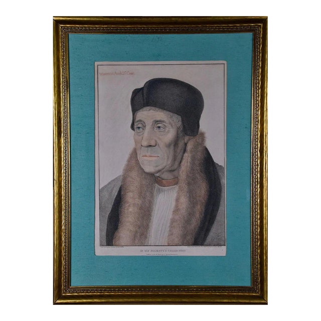 (After) Hans Holbein the Younger: A Hand-Colored Portrait of Warham, Archbishop of Canterbury for Henry Viii, 1795 For Sale