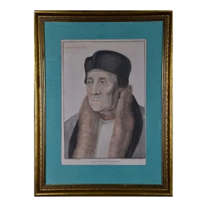 (After) Hans Holbein the Younger: A Hand-Colored Portrait of Warham, Archbishop of Canterbury for Henry Viii, 1795