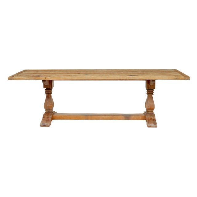 19th Century Carved Pine Refectory Dining Table Circa 1890. We are pleased to offer this large pine refectory table with...
