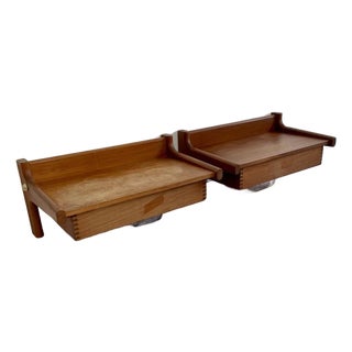 A Pair of Mid Century Floating Teak Night Stands Mid Century Danish For Sale