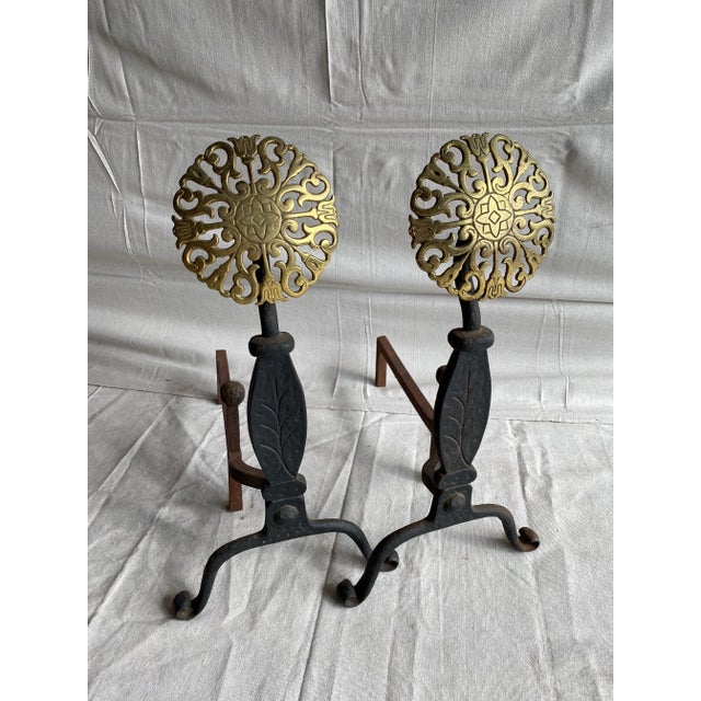 Early 20th Century Fireplace Iron Andirons - a Pair For Sale - Image 11 of 11