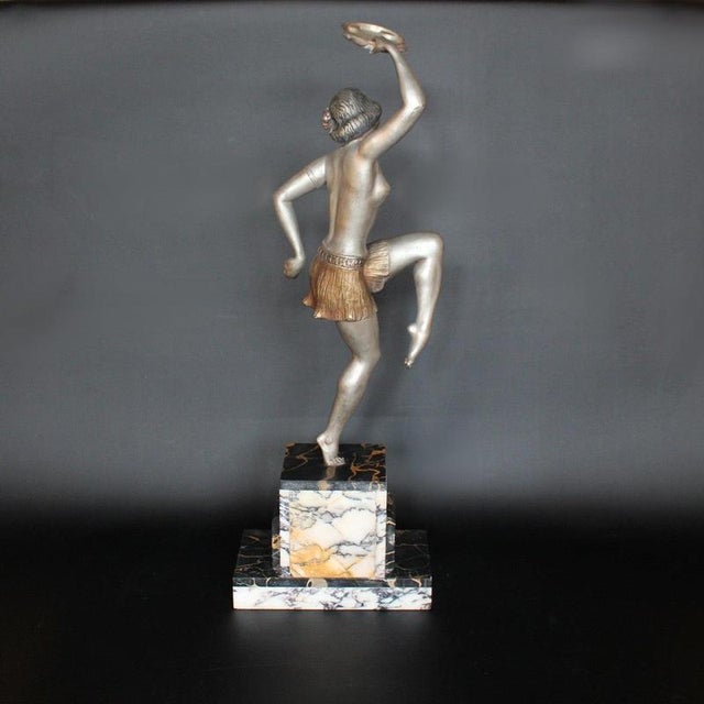 Unknown, Tambourine Dancer, 1920s, Cold-Painted Spelter For Sale - Image 3 of 7