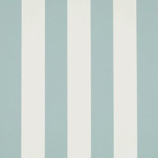 SAMPLE - Schumacher Emma Stripe Wallpaper In Chambray For Sale