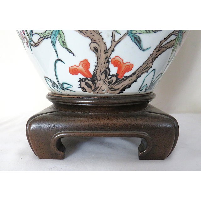 Chinoiserie Mid 20th Century Chinese Pomegranate Ginger Jar Table Lamps Chinoiserie Asian - a Pair For Sale - Image 3 of 6