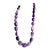 Large Amethyst Statement Necklace | Oversized Purple Gemstone Beads | Knotted Silk Cord | 304 Stainless Steel Clasp For Sale