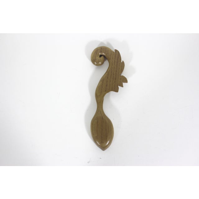 Wood Hand Carved Wood Spoon Folk Art Treen Welsh Love Spoon For Sale - Image 7 of 8