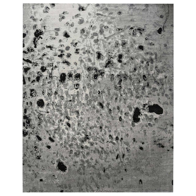 Contemporary Smoky Leopard Rug in Black and Grey by Doris Leslie Blau For Sale
