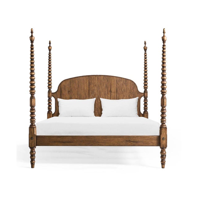 American Colonial Turned-Post Four-Poster California King Bed For Sale - Image 3 of 12