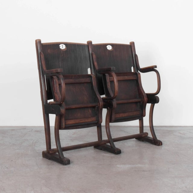 1900s Austrian Wooden Rare Cinema Seats For Sale - Image 4 of 7