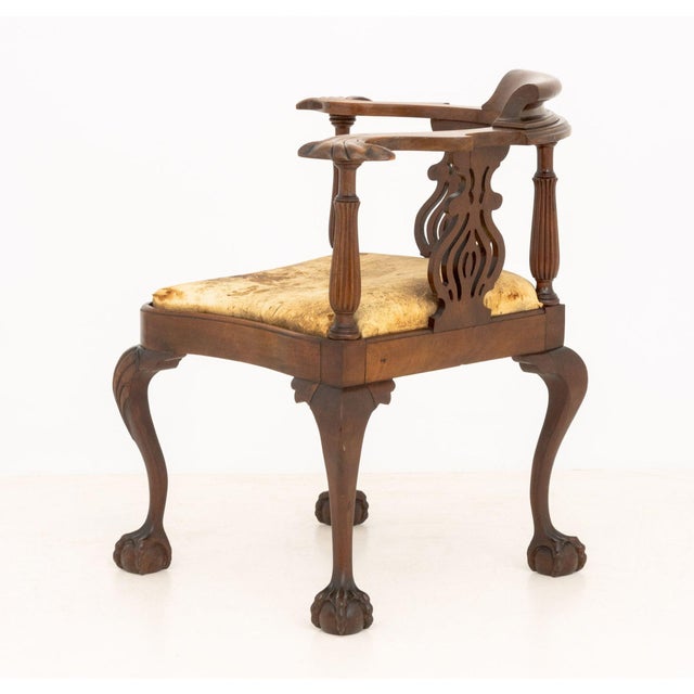 Chippendale Style Mahogany Corner Chair For Sale In New York - Image 6 of 8