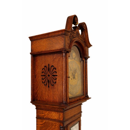 J.C. Jennens & Sons London England Oak Grandfather Clock For Sale - Image 9 of 10