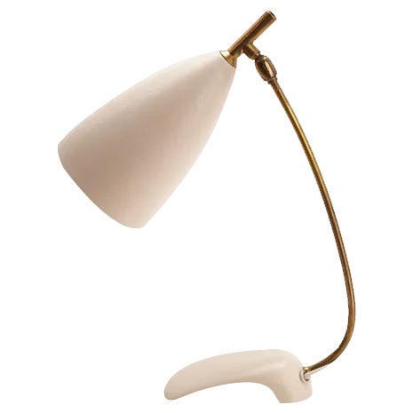 Mid-Century White Table Lamp For Sale