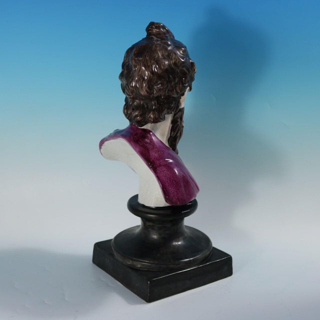 Victorian Staffordshire Pottery Bust of Plato For Sale - Image 6 of 15