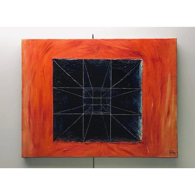 L. P. Dean, Geometric Composition, Oil Paint on Paper and Canvas, in Very Good conditions. This piece is attributed to the...