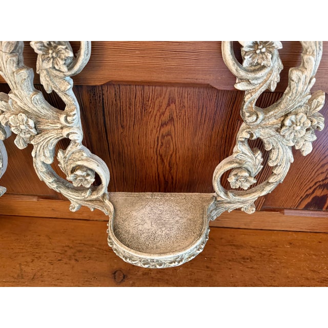 Pair of Large Italian Carved Wall Shelves, From the 1940’s. For Sale - Image 10 of 12
