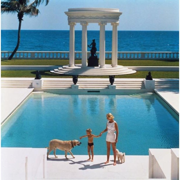 Nice Pool 1955 1955. American writer C.Z. Guest (Mrs F.C. Winston Guest, 1920 – 2003) and her son Alexander Michael...