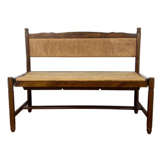 Provençal Bench with Backrest and Integrated Storage, 1960 For Sale
