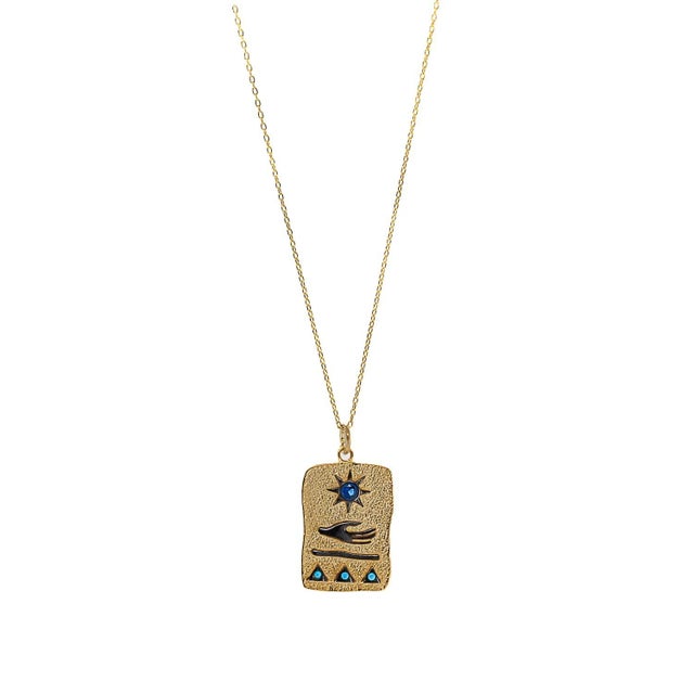 Early 21st Century Egyptian All In Your Hands Sun Gold Necklace For Sale - Image 5 of 8