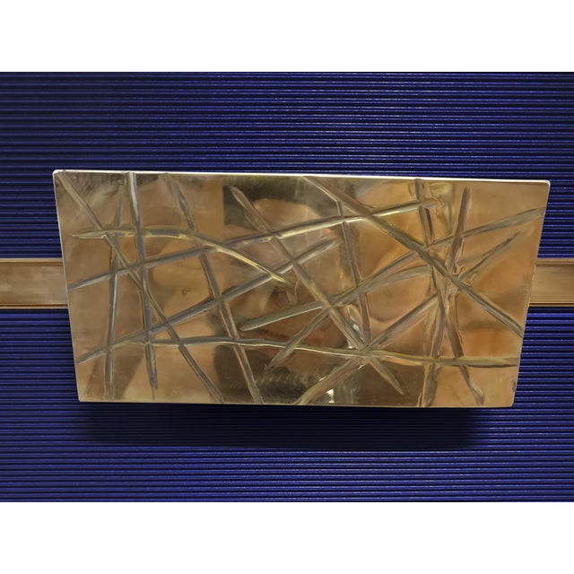 Sideboard with Blue Grisinato Glass and Brass Trim from Justfurnituress SRL For Sale - Image 6 of 7
