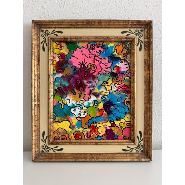 Paint Serg Graff "The Relatives" Abstract Acrylic Painting Framed Outsider Art Coa For Sale - Image 7 of 8