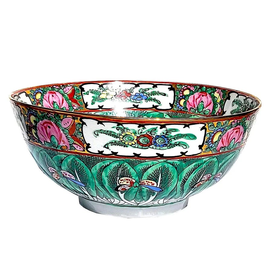 ヴィンテージ　プレミアム　ソーサード　中国切り絵　オリエンタルアートミュージアム 1930s Famille Verte Cabbage Leaf and Butterfly Chinese Export
