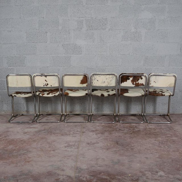 Gray Vintage Ponyhide Chairs, Set of 6 For Sale - Image 8 of 18