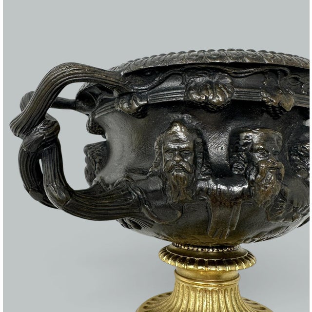 Stone Antique Pair French Ormolu Bronze Warwick Albani Grand Tour Vases Urns Clodion For Sale - Image 7 of 10