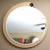Stunning clever design signed 1989 limited edition Round Mirror by craftsman L. Weitzman in stunning ivory crackle finish...