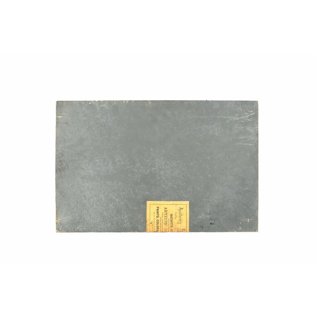 This late 19th-century landscape is painted on original academy board, a professionally prepared support favored by...