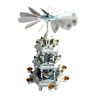 1970s Vintage - Old German Wooden Christmas Pyramid For Sale