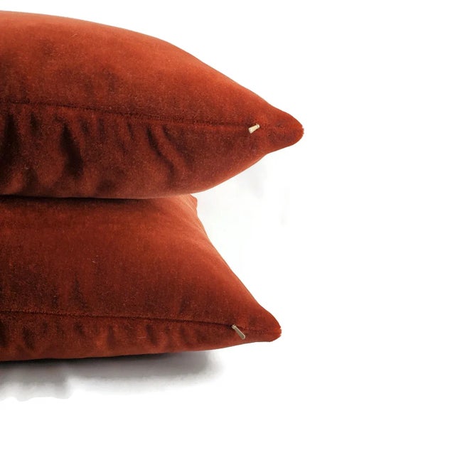 Schumacher F. Schumacher San Carlo Mohair Velvet in Sienna Pillow Cover For Sale - Image 4 of 7