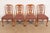 An outstanding set of four antique Georgian, Chippendale, or Queen Anne style dining chairs By Romweber USA, Circa 1920s...