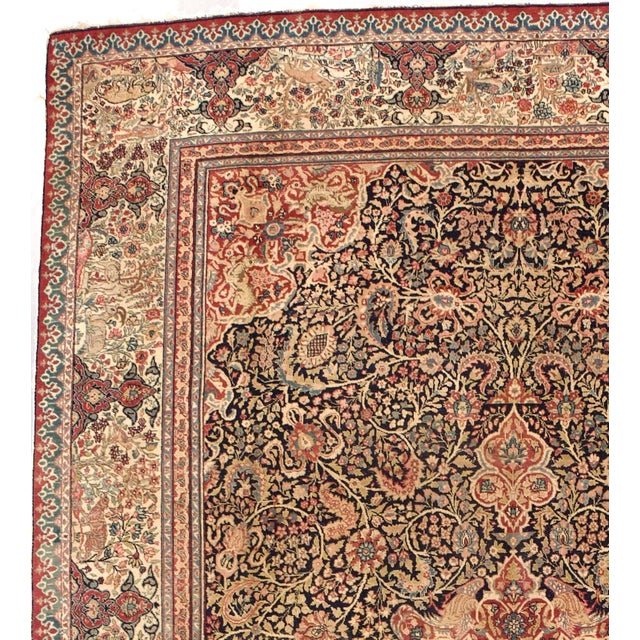 Late 19th Century Antique Persian Tabriz Rug 7'10" X 12’4" For Sale - Image 5 of 6