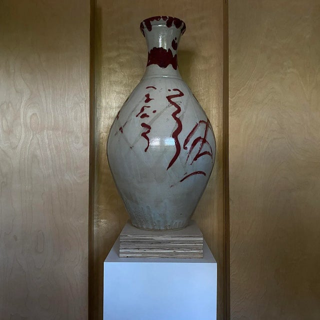 1980s Large Post Modern Vase Vessel For Sale - Image 9 of 13