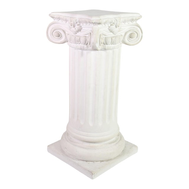 1960s White Plaster Romanesque Ionic Scroll Column Display ...
