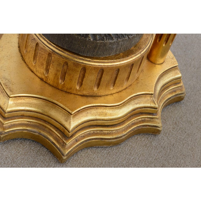 Early 20th Century Figure Lamp With Art Glass Shade For Sale - Image 12 of 12