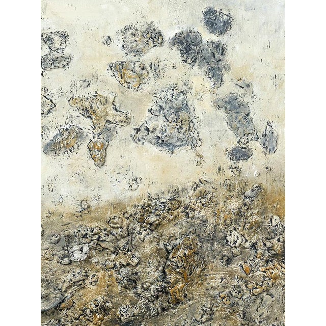 Textile Original Abstract High Relief Natural Color Palette Landscape - Oil Painting by Diane Grant / Beach Art For Sale - Image 7 of 8