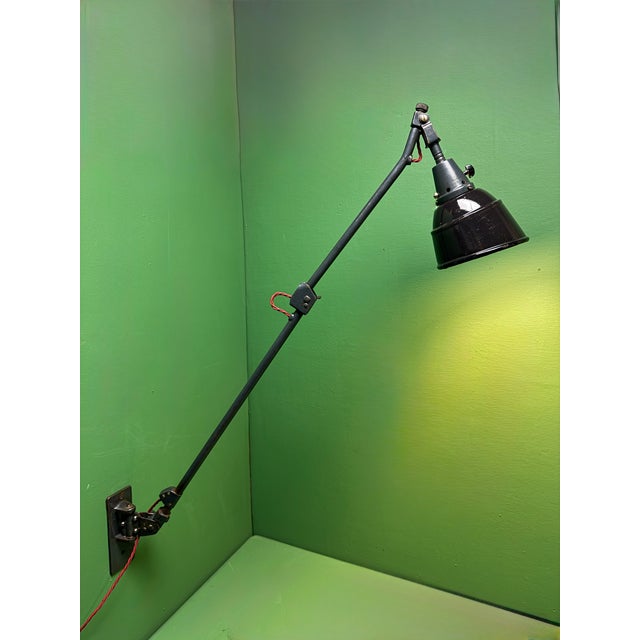 1930s Vintage Wall Mounted Task Lamp by Curt Fischer for Midgard, 1930s For Sale - Image 5 of 11