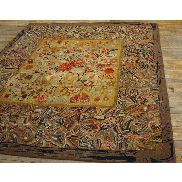 Antique American Hooked Rug For Sale - Image 4 of 12