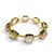 Bochic "Capri" Vintage Pink Quartz, Peridot & Agate Bracelet 18K Gold & Silver For Sale - Image 9 of 18