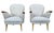 Off-white Danish Mid-Century Modern Armchairs, Wood & Upholstered, Pair, 1950s For Sale - Image 8 of 10