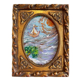 Serg Graff “Storm Wanderer” Original Art, Fantasy Ship Seascape Nautical Art Coa For Sale